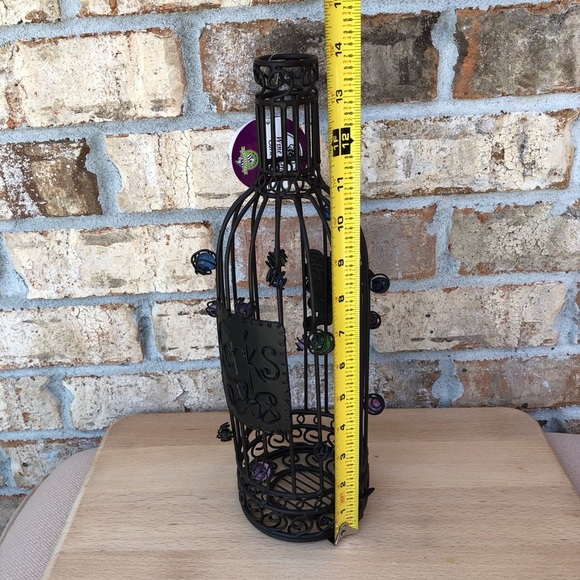 Whimsy Collection Wine Bottle Cork Cage Holder / Display With Colorful beads 14” - Picture 12 of 16